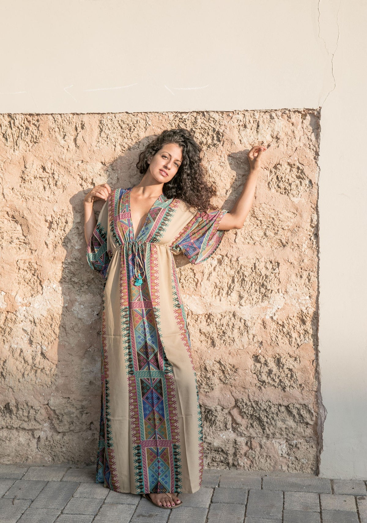 Quinn Olive Kaftan Maxi Dress — view 5