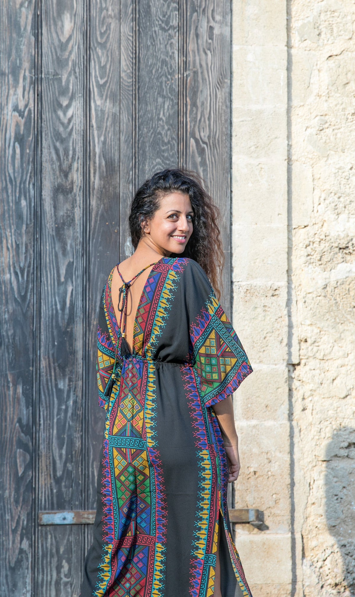 Quinn Olive Kaftan Maxi Dress — view 3