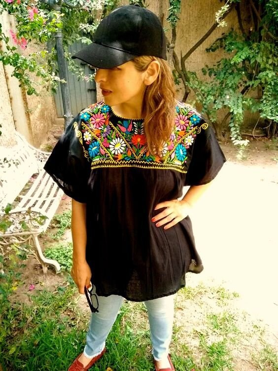 Iris Black Cotton Blouse — view 3