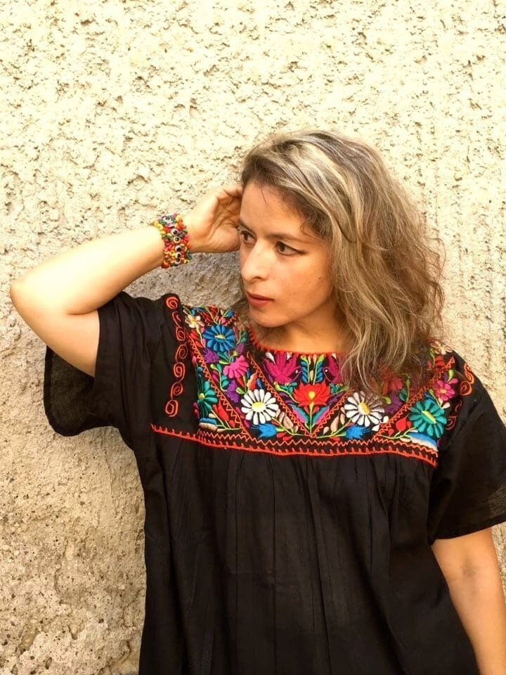 Iris Black Cotton Blouse — view 5