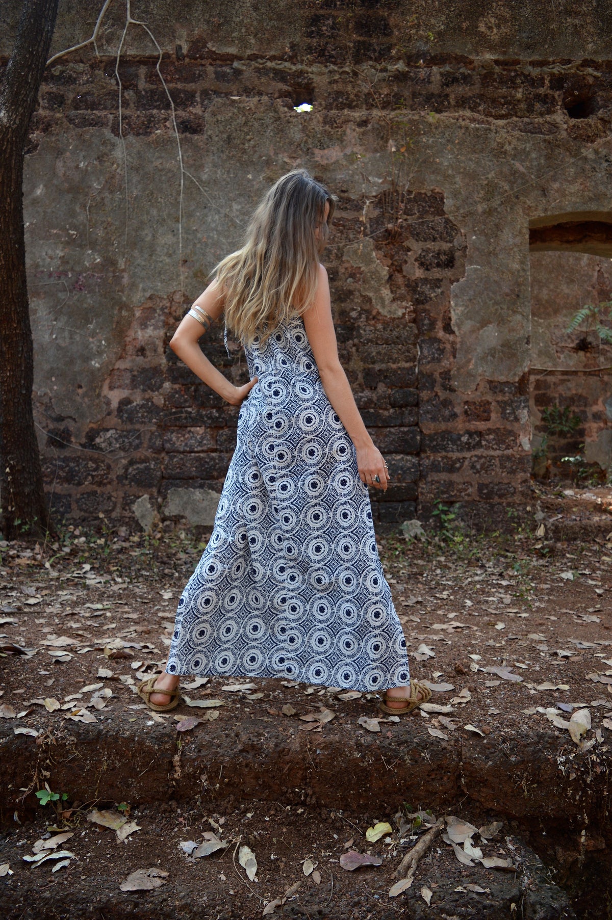 Poppy Gray Cotton Maxi Dress — view 3