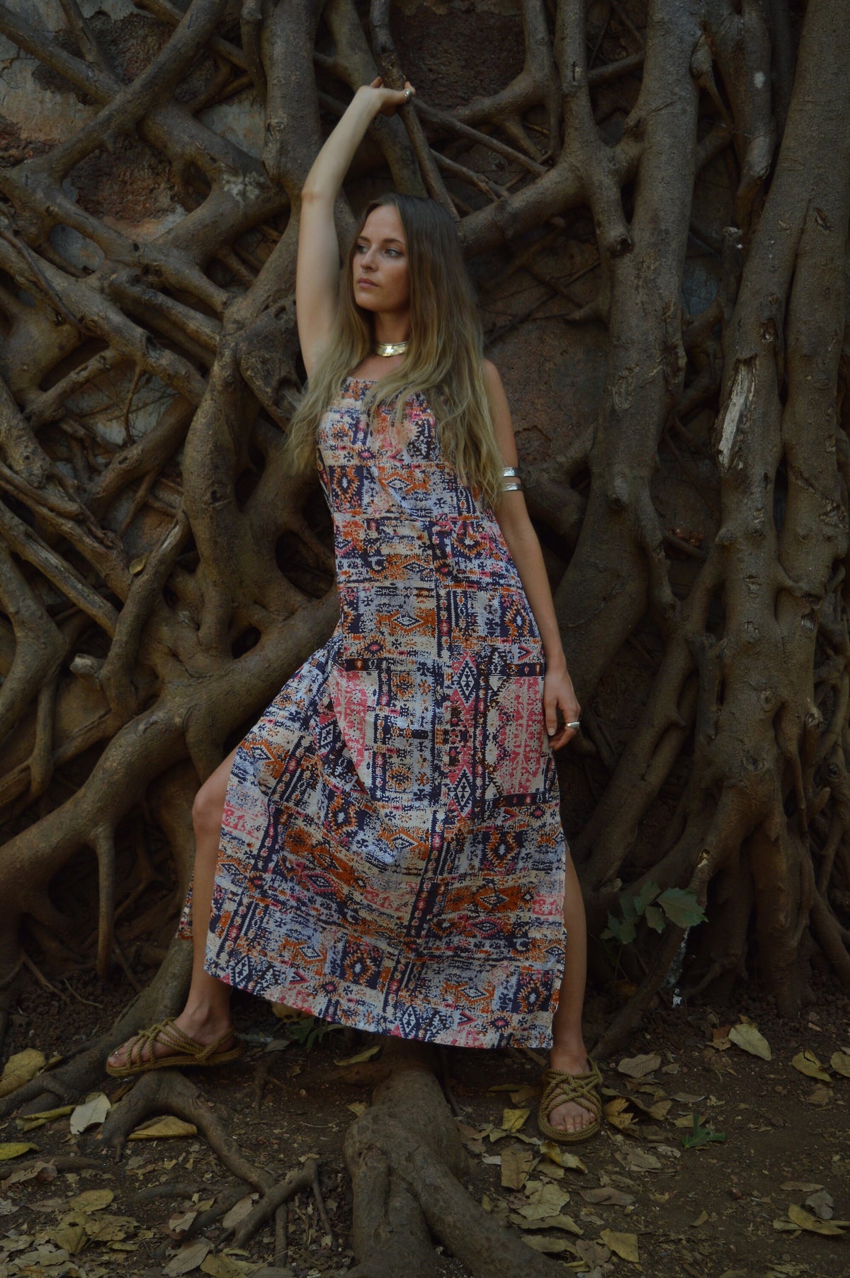 Poppy Gray Cotton Maxi Dress — view 4