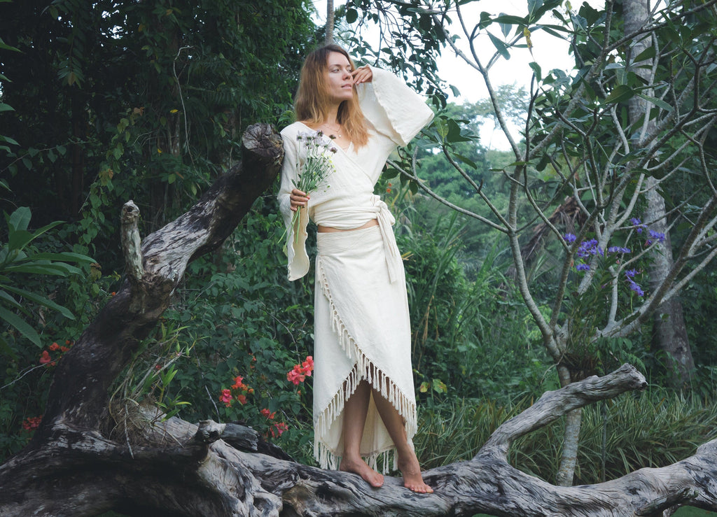 Hope Ivory Cotton Wrap Maxi Skirt — Hippie Chick