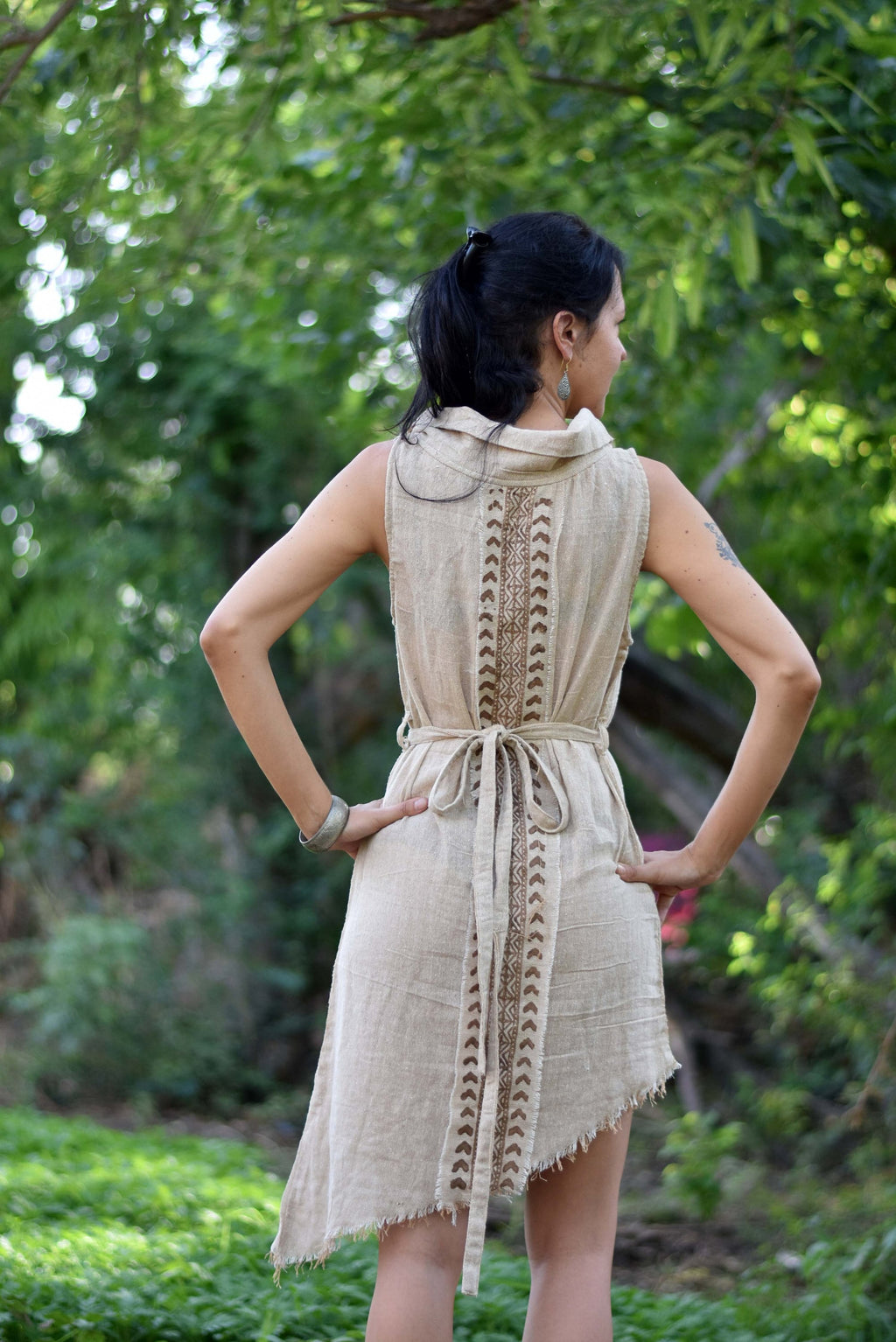Winnie Beige Cotton Maxi Dress — view 5