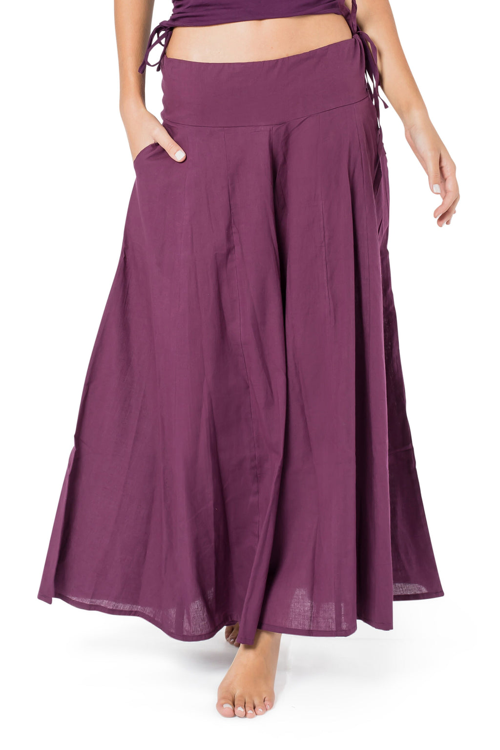 Esme Purple Cotton Pants — view 2