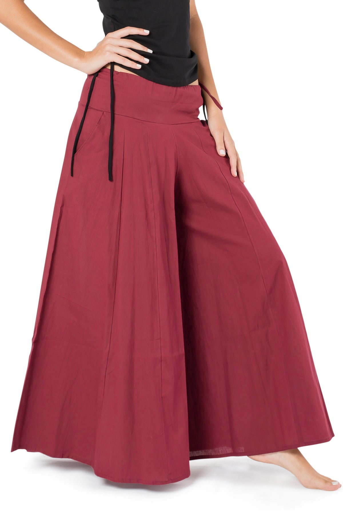 Ava Red Cotton Maxi Skirt — view 6