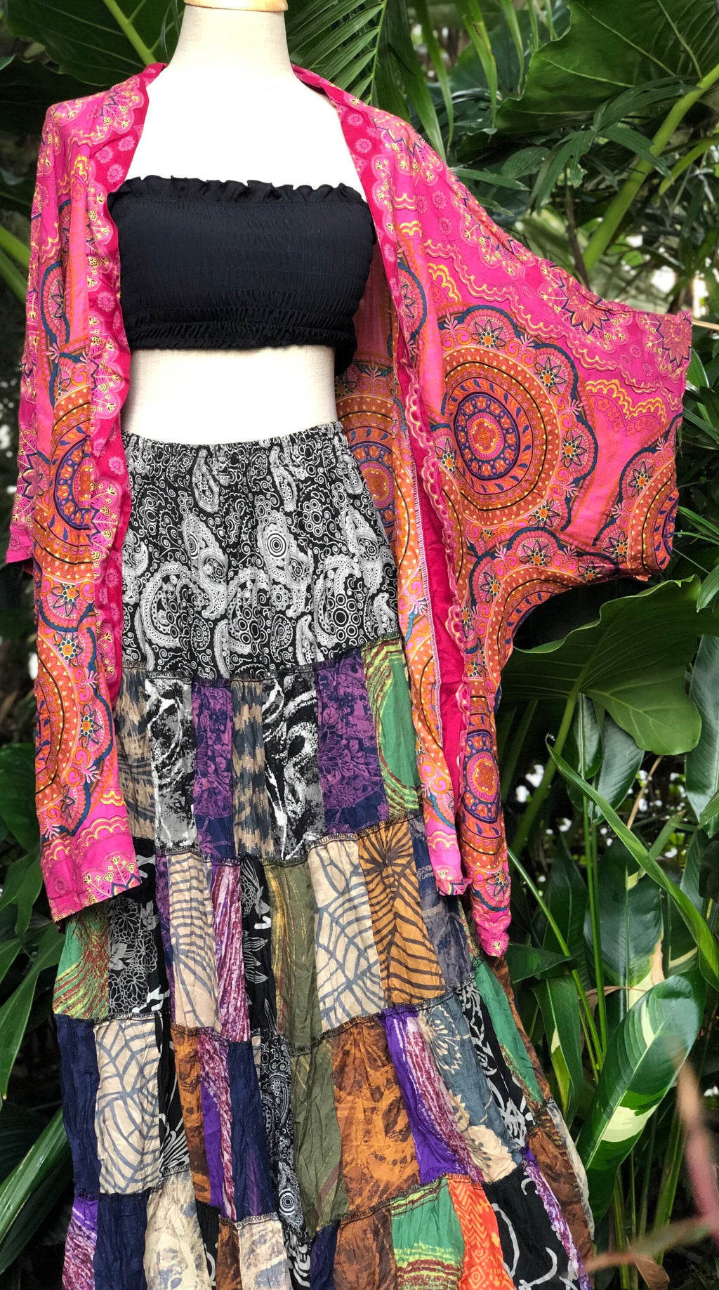 Delia Pink Cotton Kimono — view 5