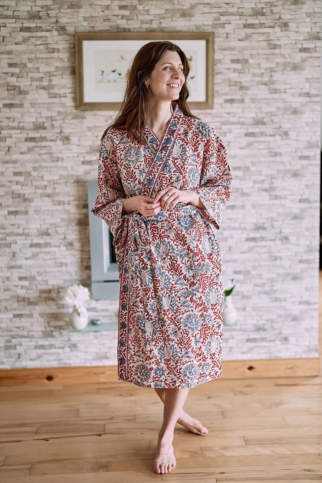 Clara Gray Cotton Kimono — view 4
