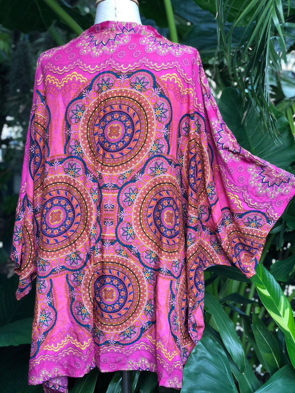 Delia Pink Cotton Kimono — view 2