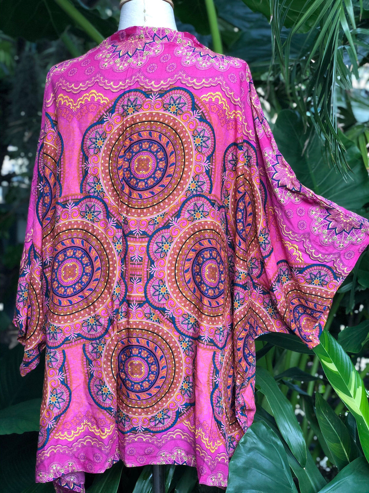 Delia Pink Cotton Kimono — view 2