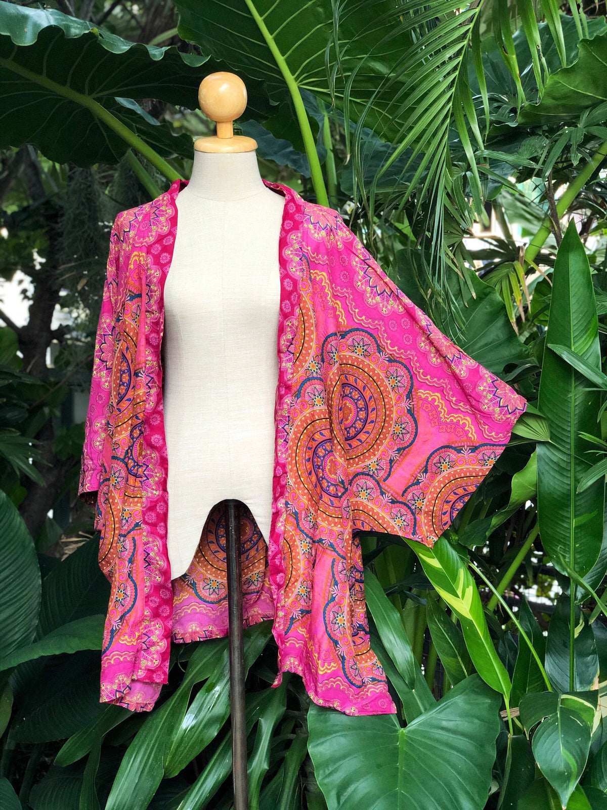 Delia Pink Cotton Kimono — Hippie Chick
