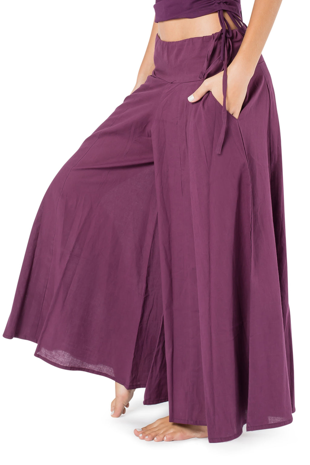 Esme Purple Cotton Pants — view 4