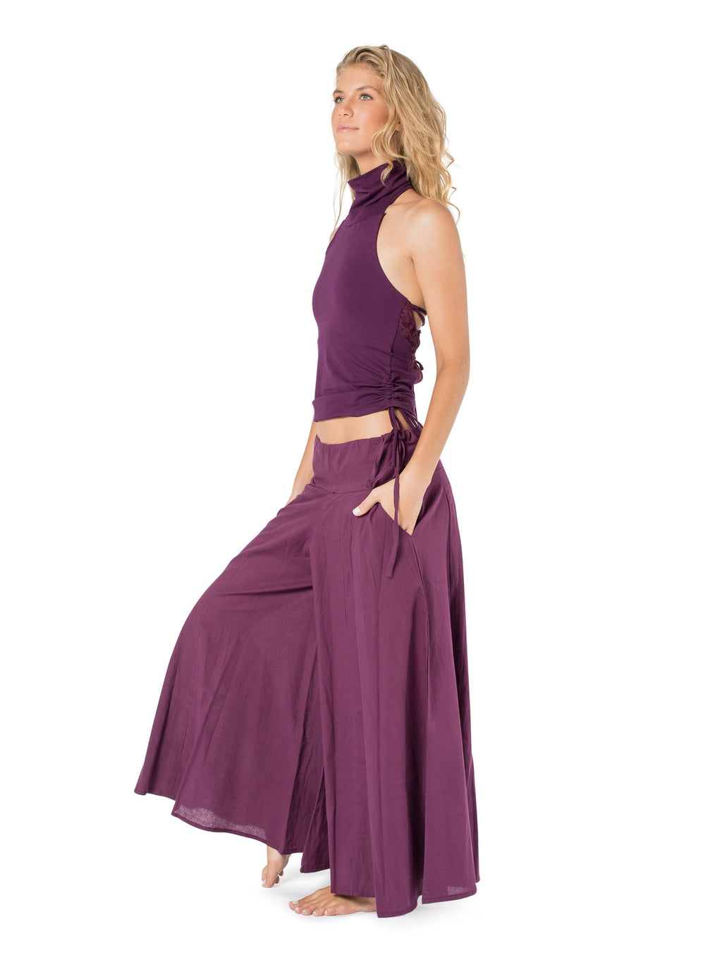 Esme Purple Cotton Pants — Hippie Chick