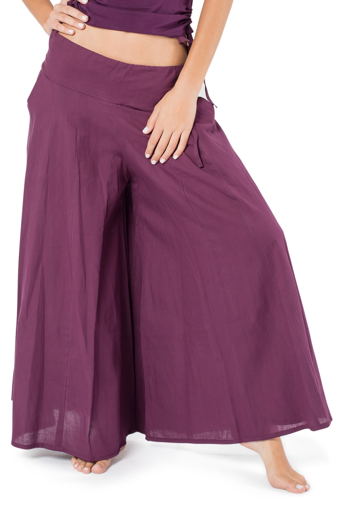 Esme Purple Cotton Pants — view 3