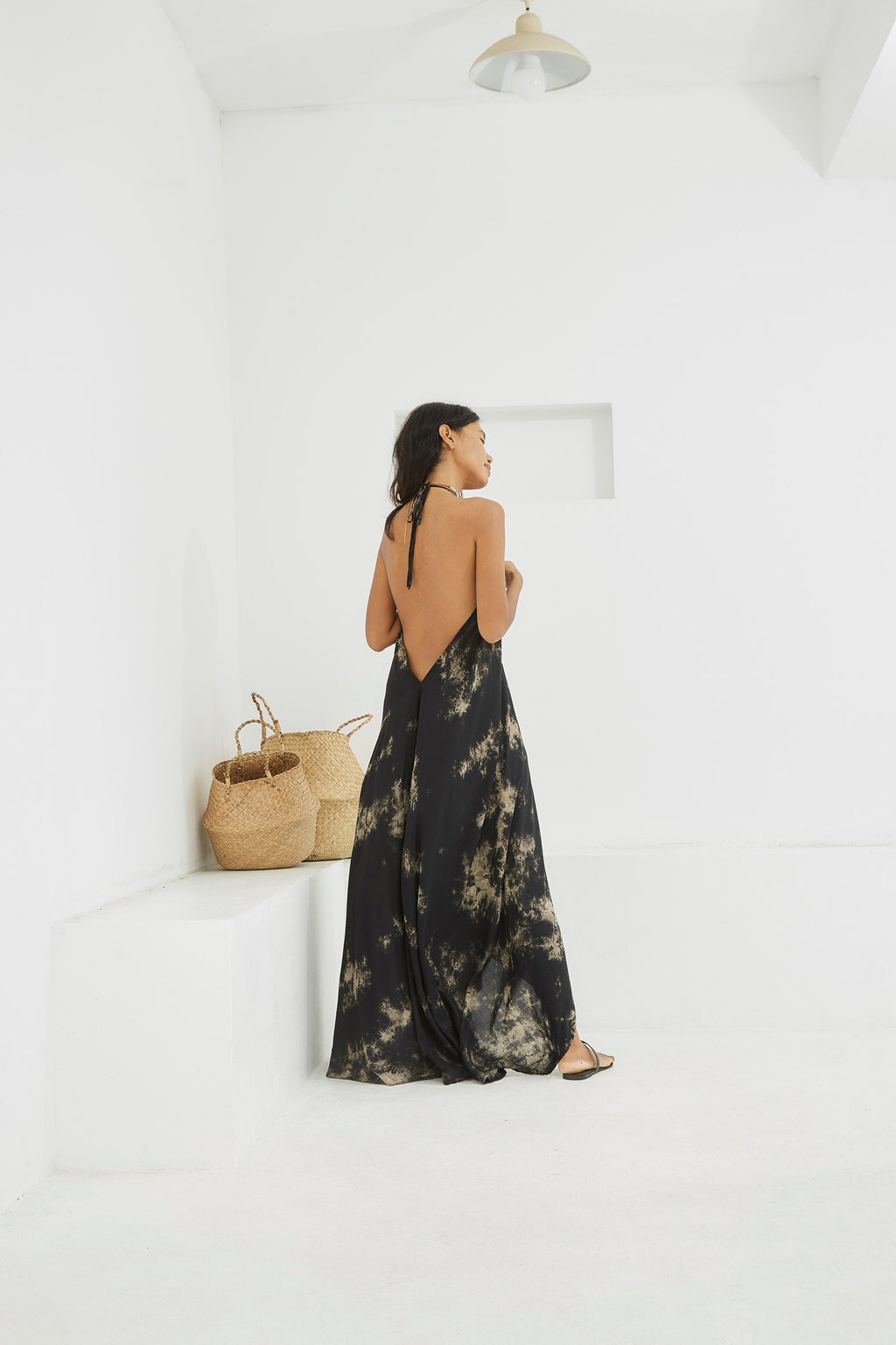 Alma Black Tie-Dye Maxi Dress — view 5