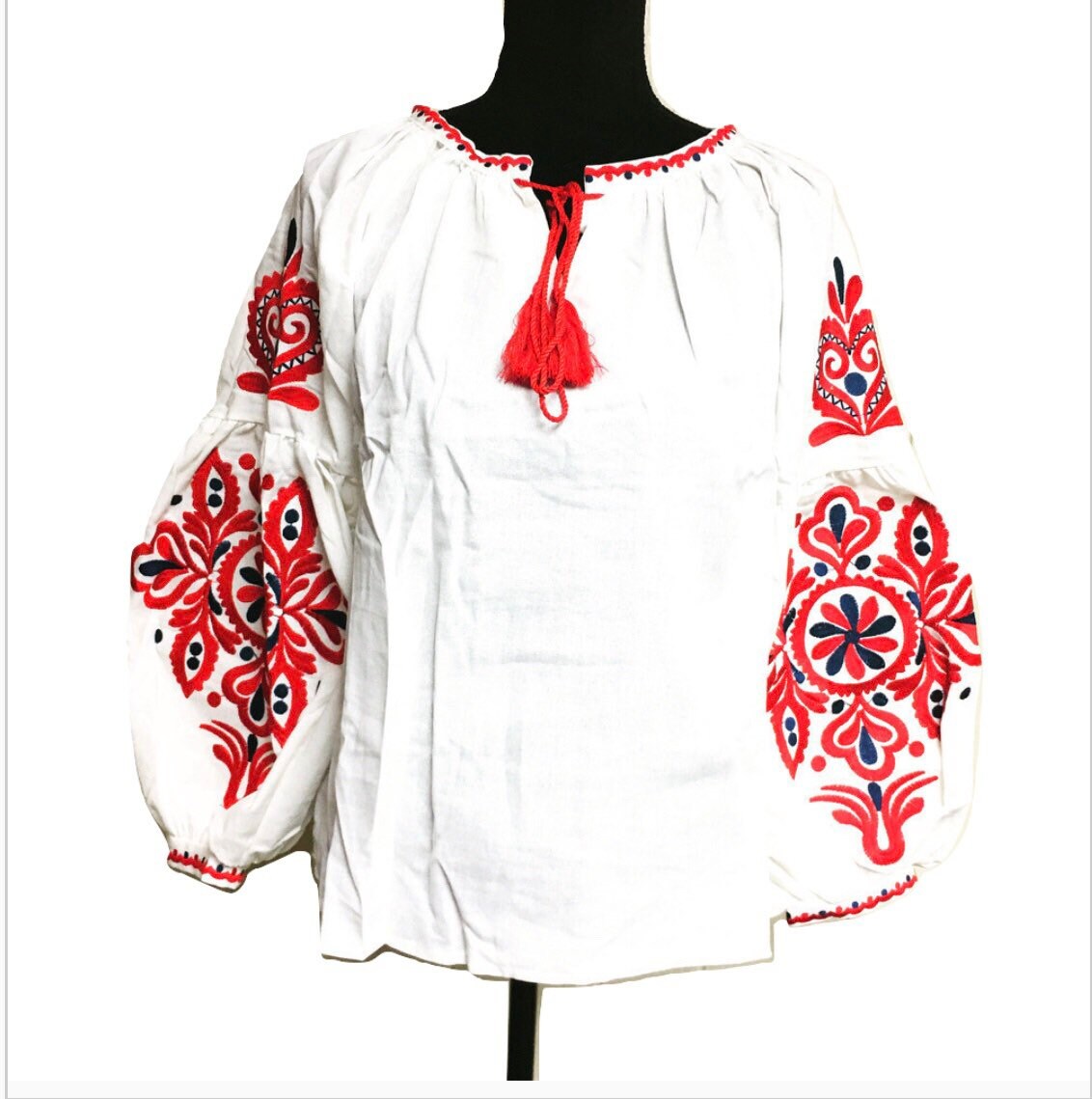 Greta Black Cotton Blouse — view 4