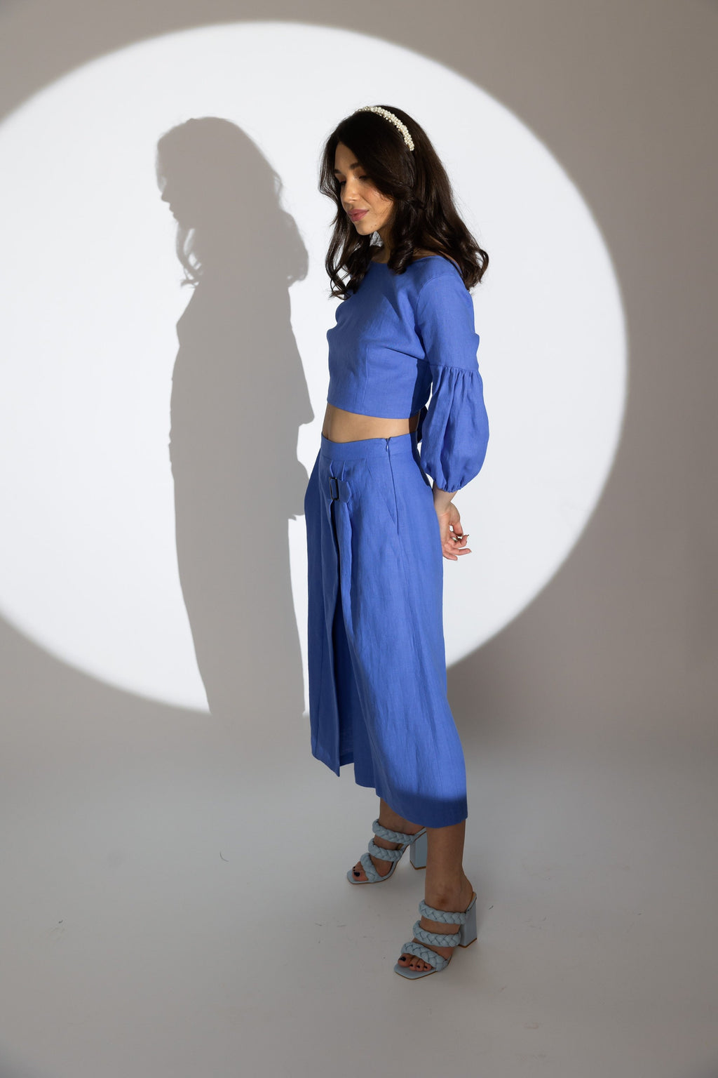 Lucia Blue Linen Pants — view 6