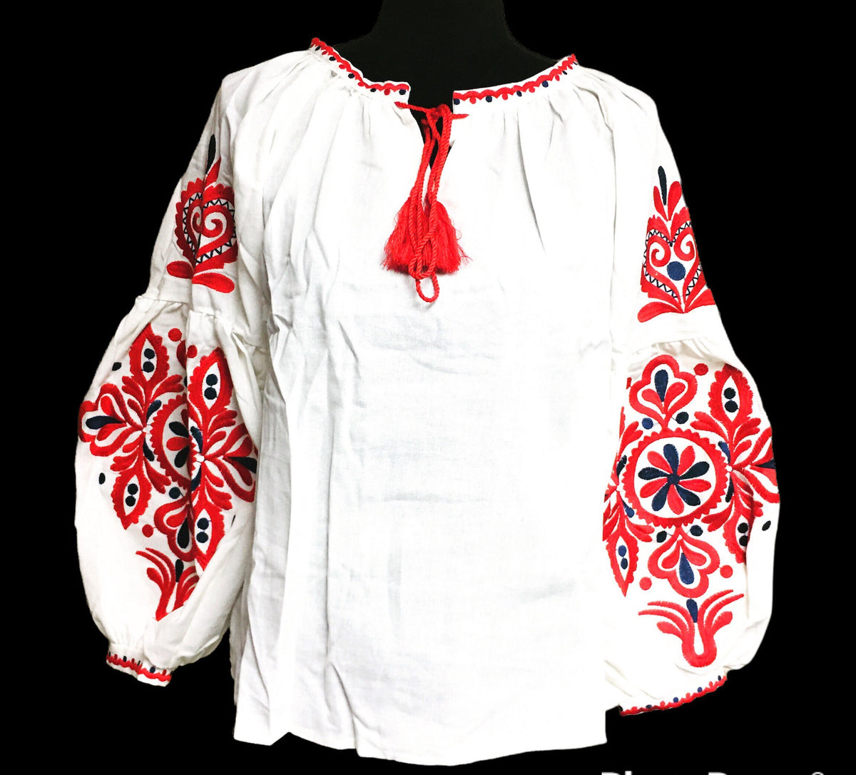 Greta Black Cotton Blouse — view 3