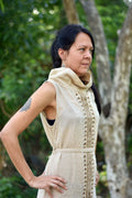 Winnie Beige Cotton Maxi Dress — Hippie Chick