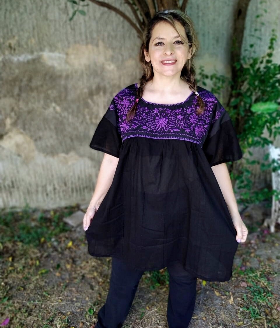 Gwen Black Cotton Blouse — view 2