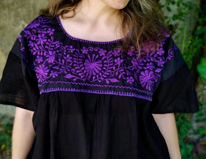 Gwen Black Cotton Blouse — view 4