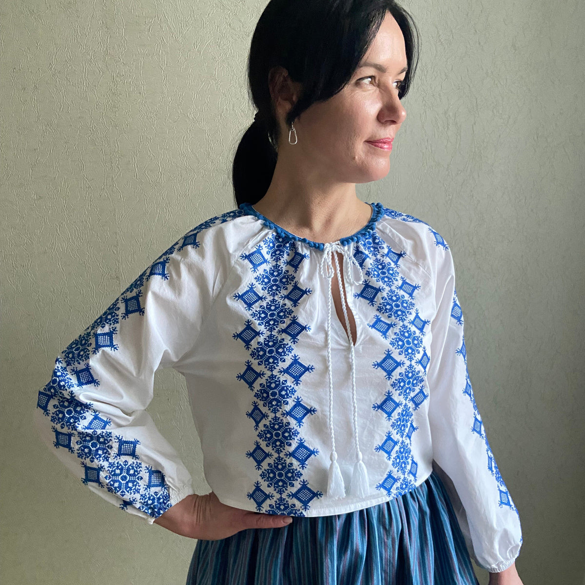 Mabel Floral Cotton Blouse — view 2