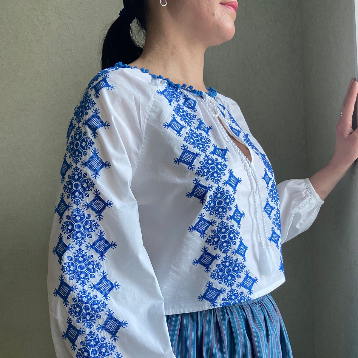 Mabel Floral Cotton Blouse — view 4