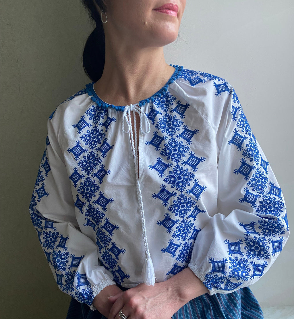 Mabel Floral Cotton Blouse — view 3