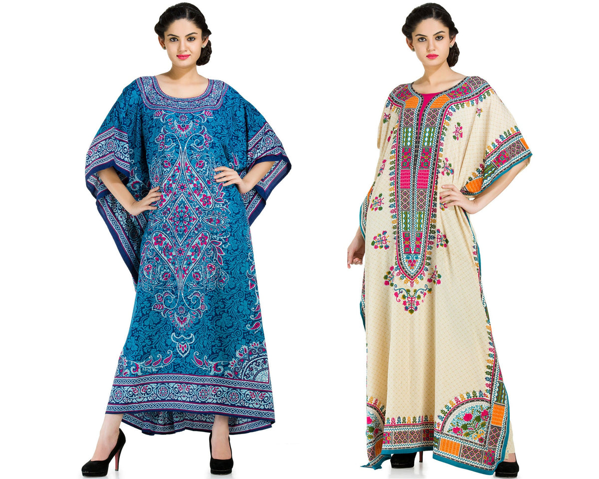 Sage Floral Kaftan Maxi Dress — Hippie Chick