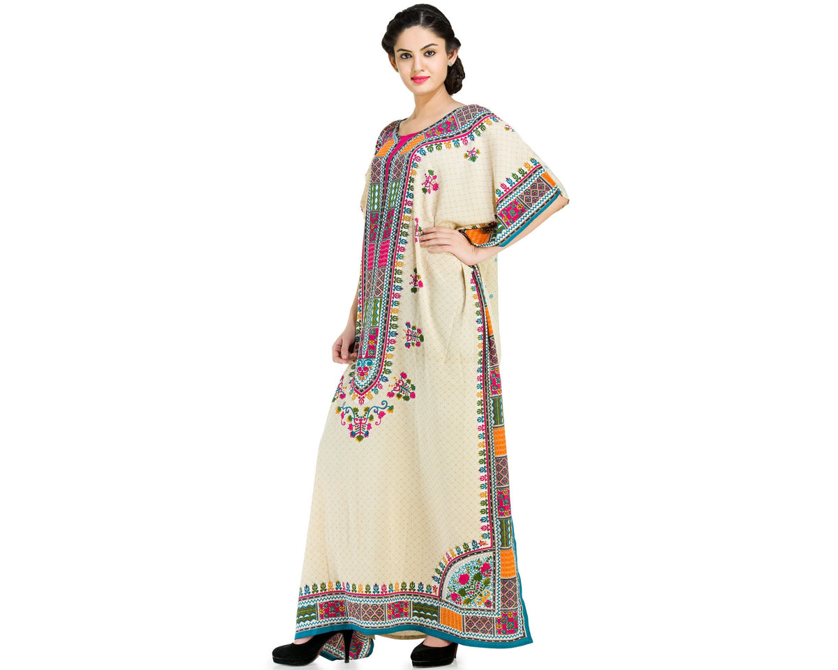 Sage Floral Kaftan Maxi Dress — view 3