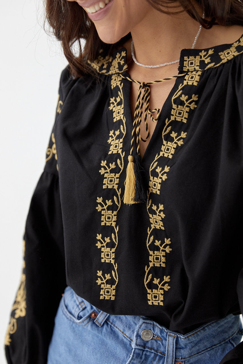 Dora Black Blouse — Hippie Chick