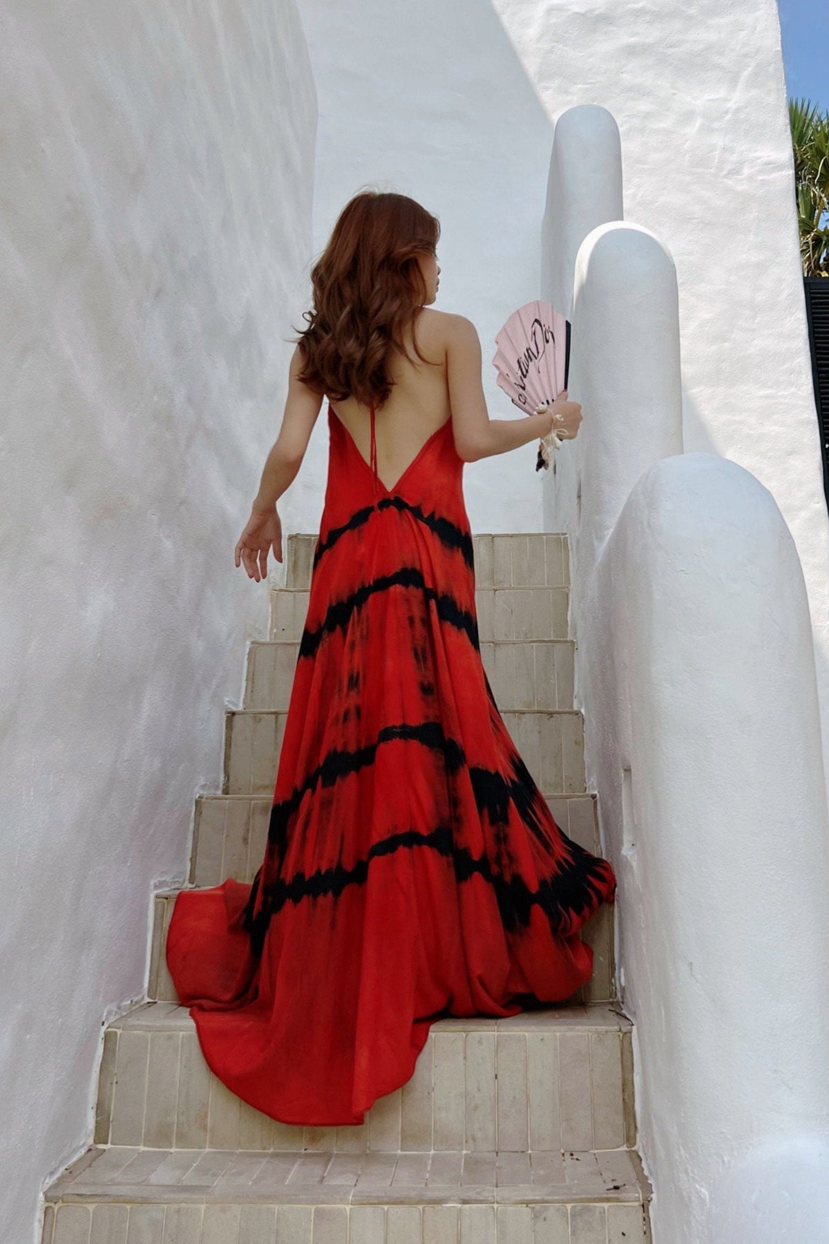 Goldie Red Tie-Dye Maxi Dress — view 2