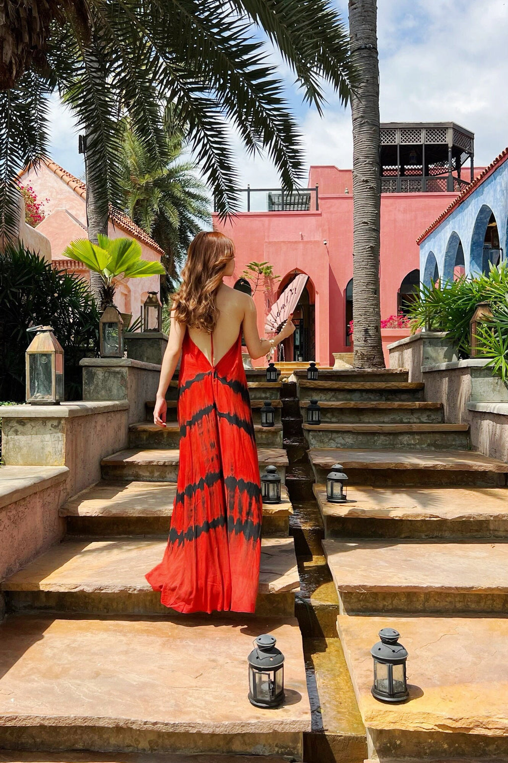 Goldie Red Tie-Dye Maxi Dress — Hippie Chick
