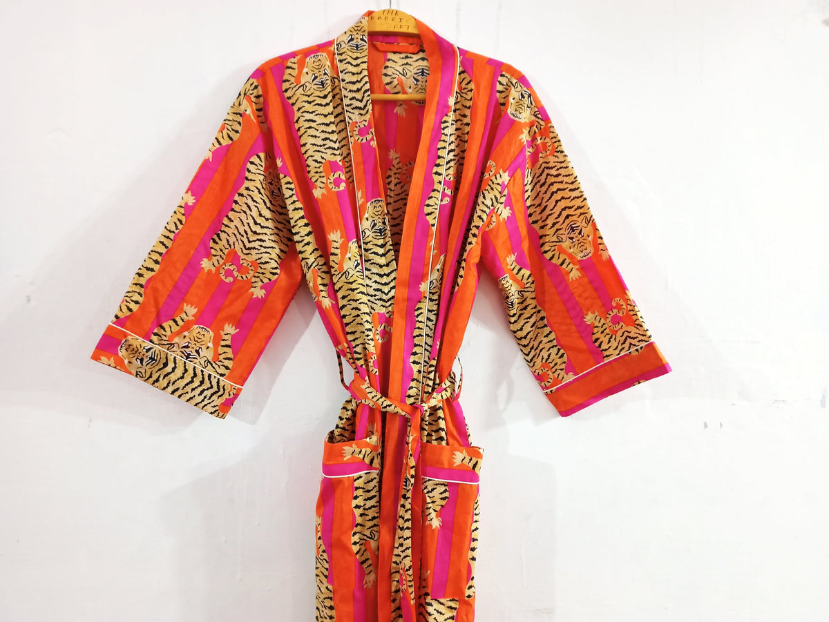 Daisy Animal-Print Cotton Kimono — view 2