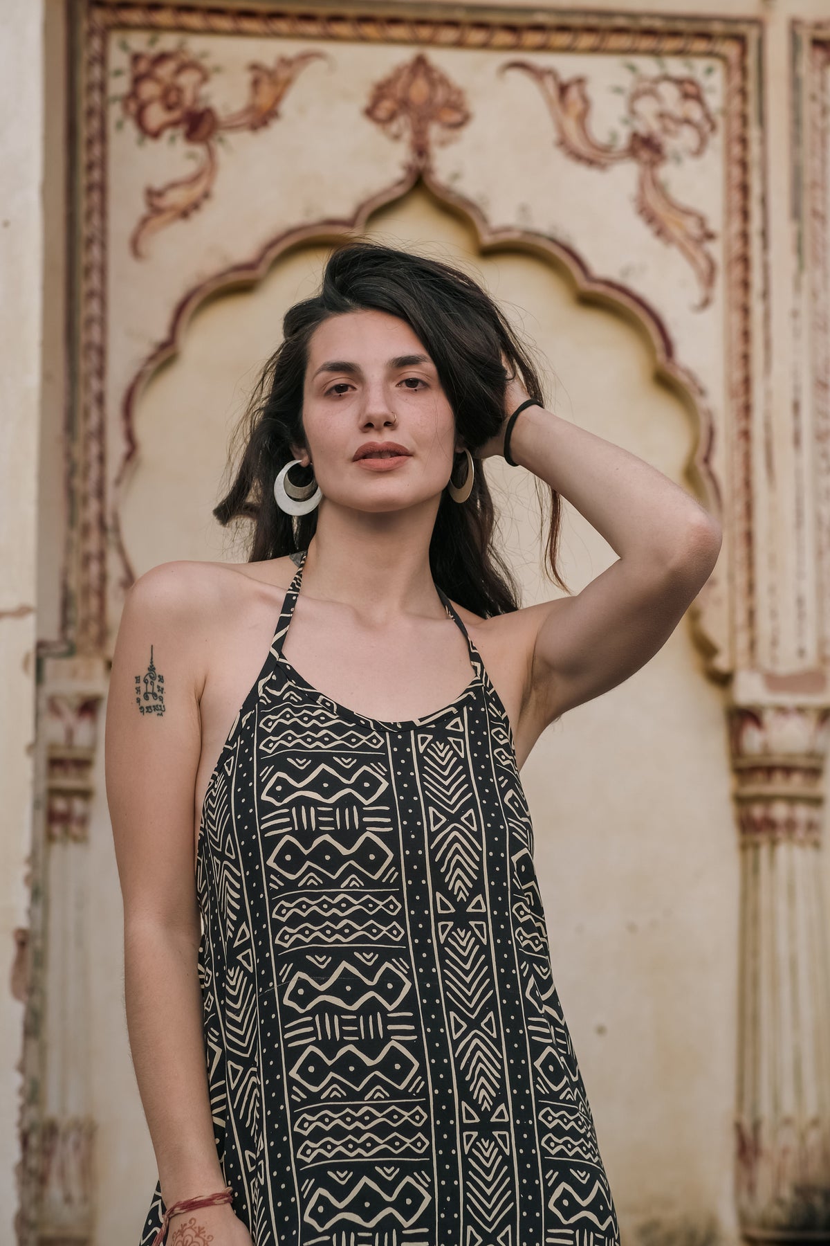 Ingrid Beige Open-Back Maxi Dress — Hippie Chick