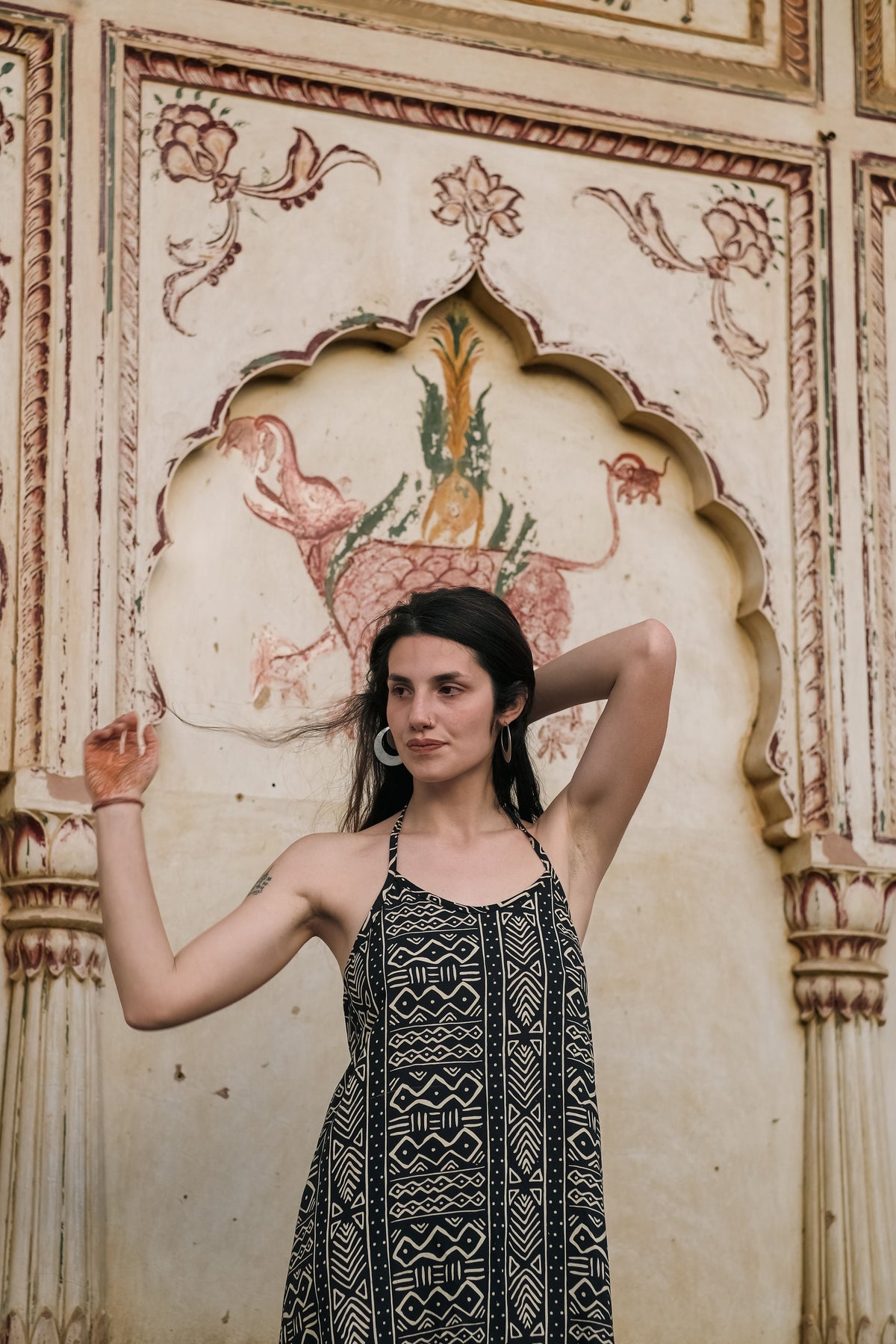 Ingrid Beige Open-Back Maxi Dress — view 3