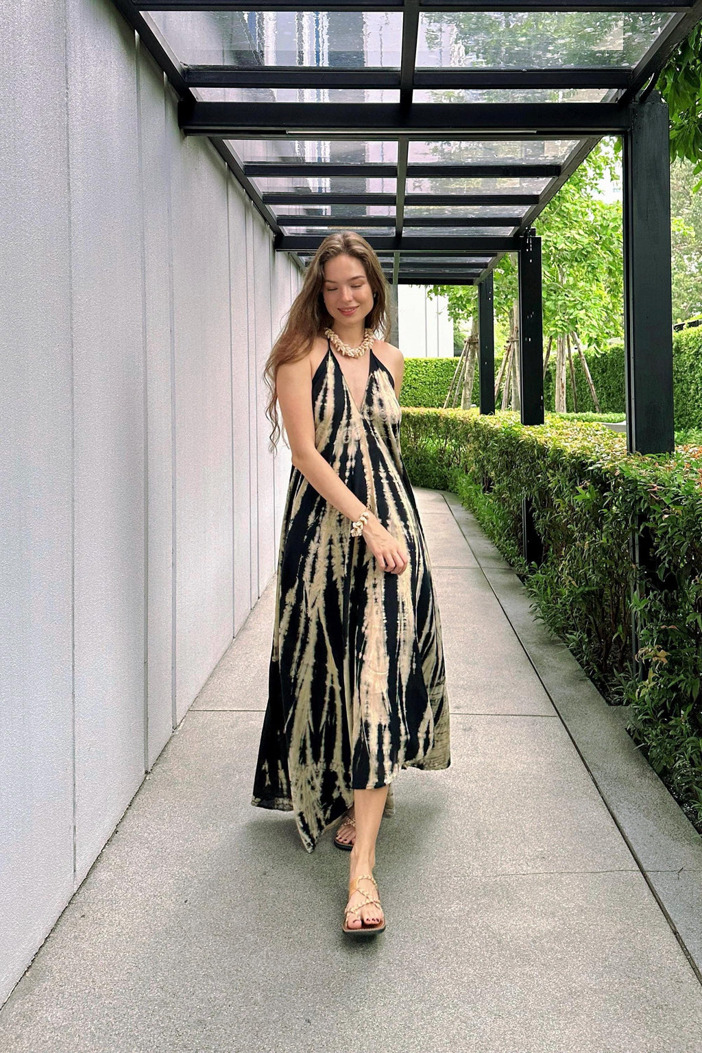 Viola Black Tie-Dye Maxi Dress — view 3
