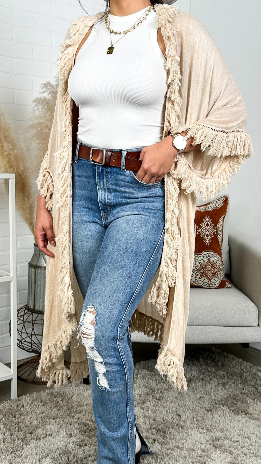 Isla White Kimono — view 6