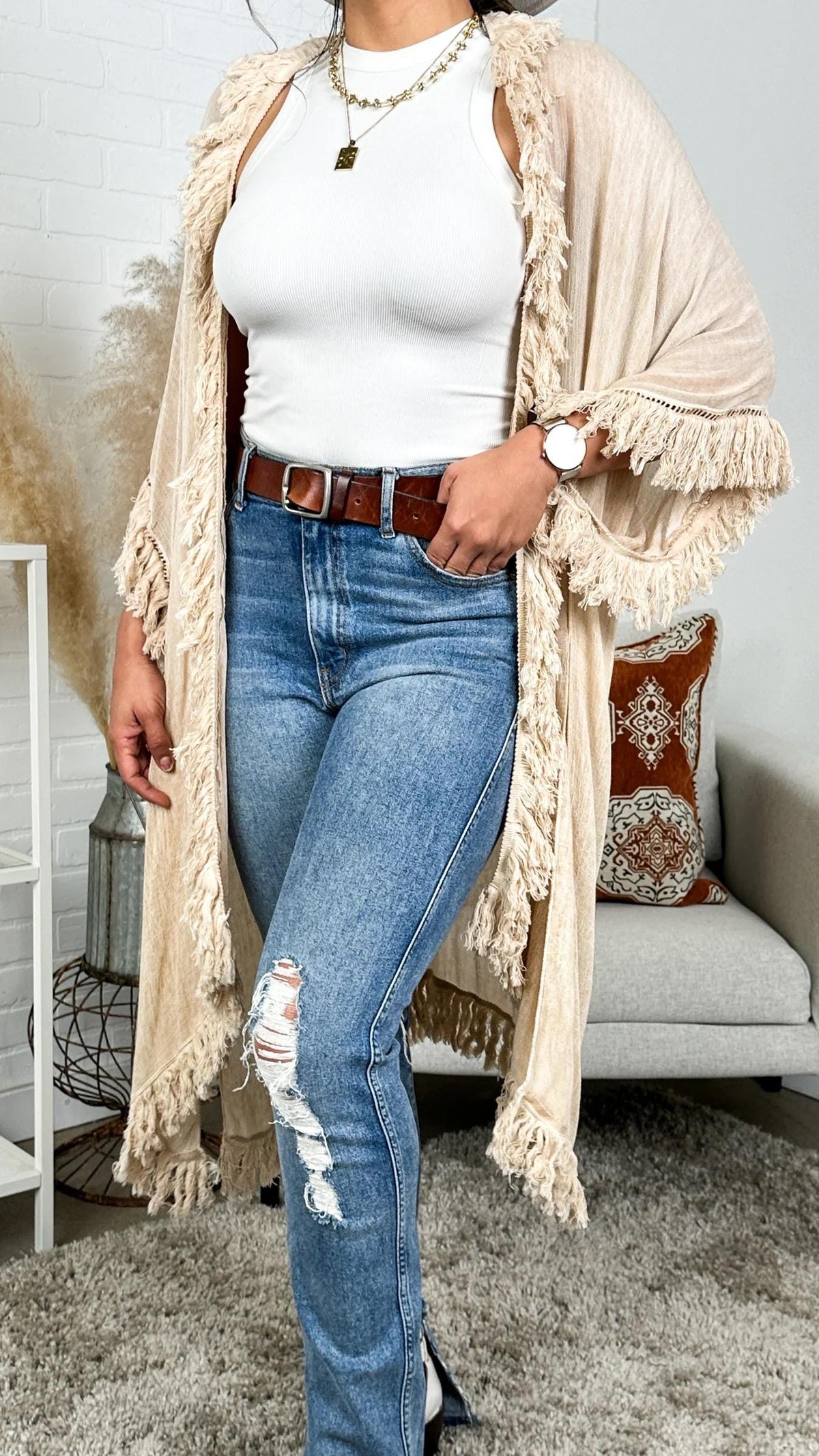Isla White Kimono — view 6