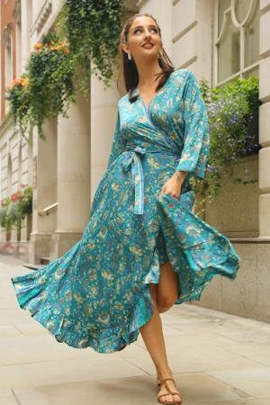 Valen Floral Wrap Midi Dress — view 2