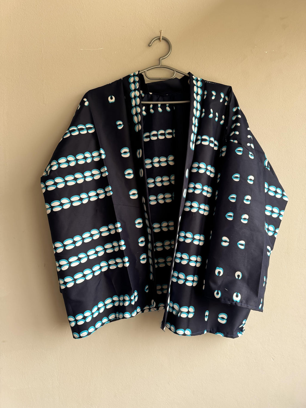 Opal Black Cotton Kimono — view 4