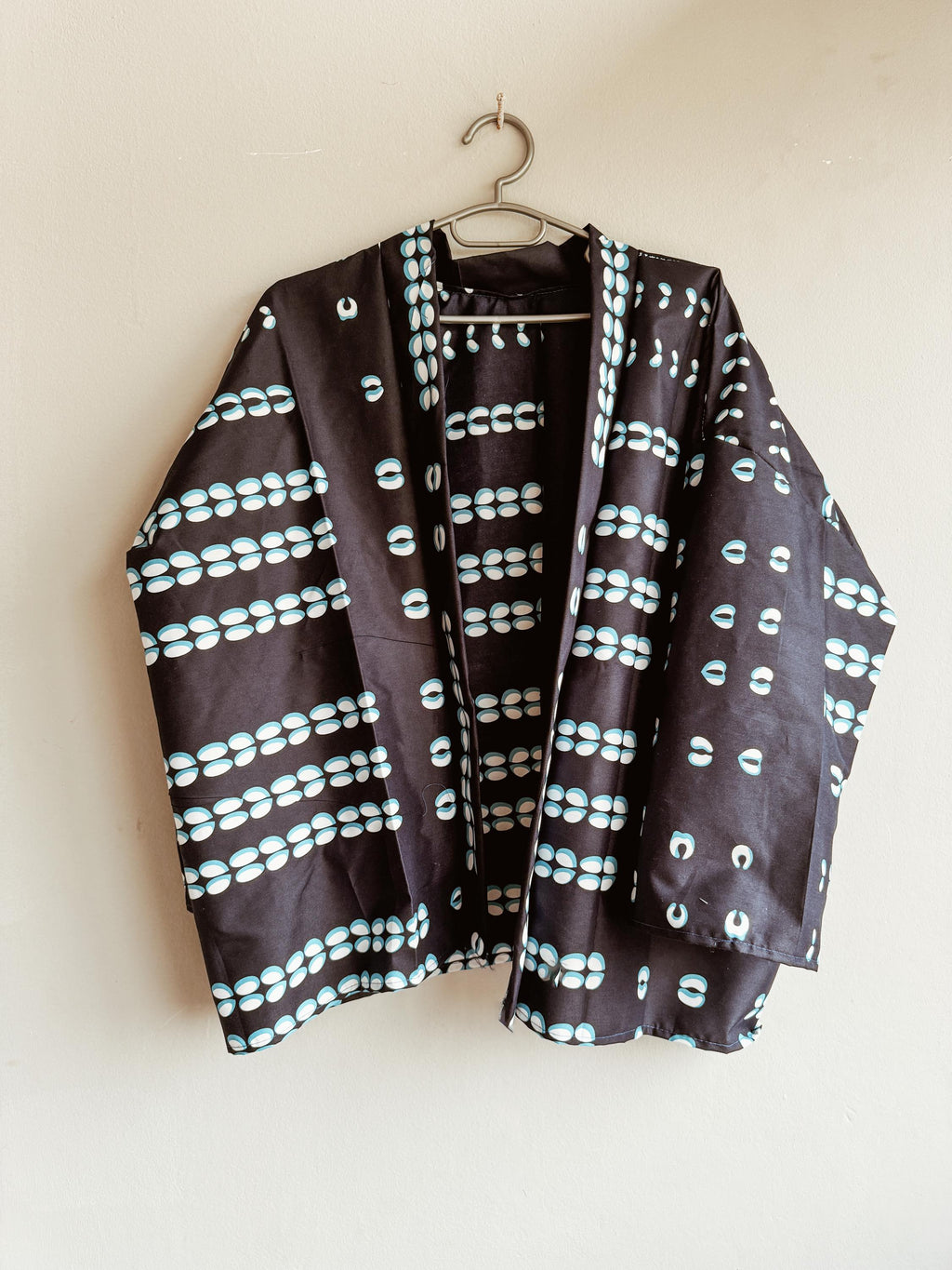 Opal Black Cotton Kimono — view 3
