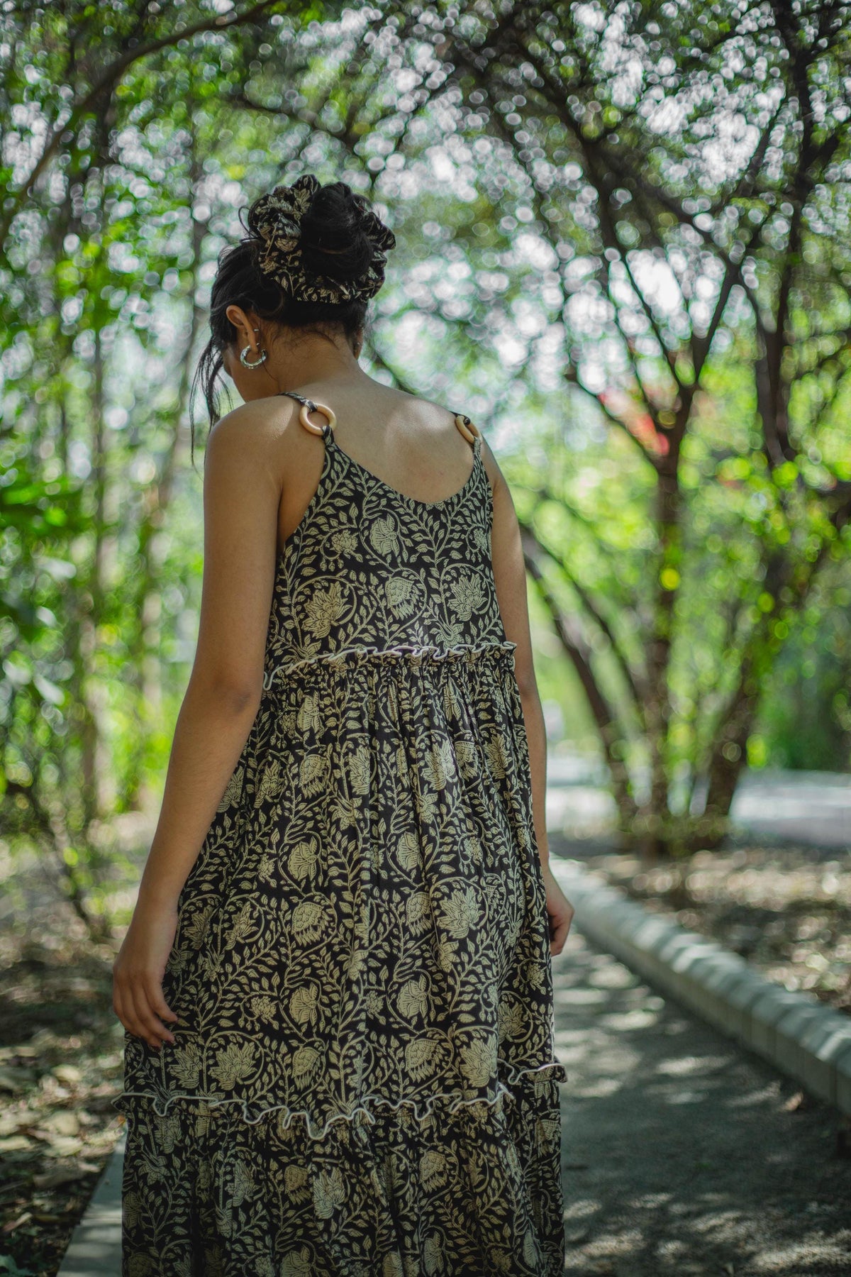 Hattie Floral Cotton Maxi Dress — view 3