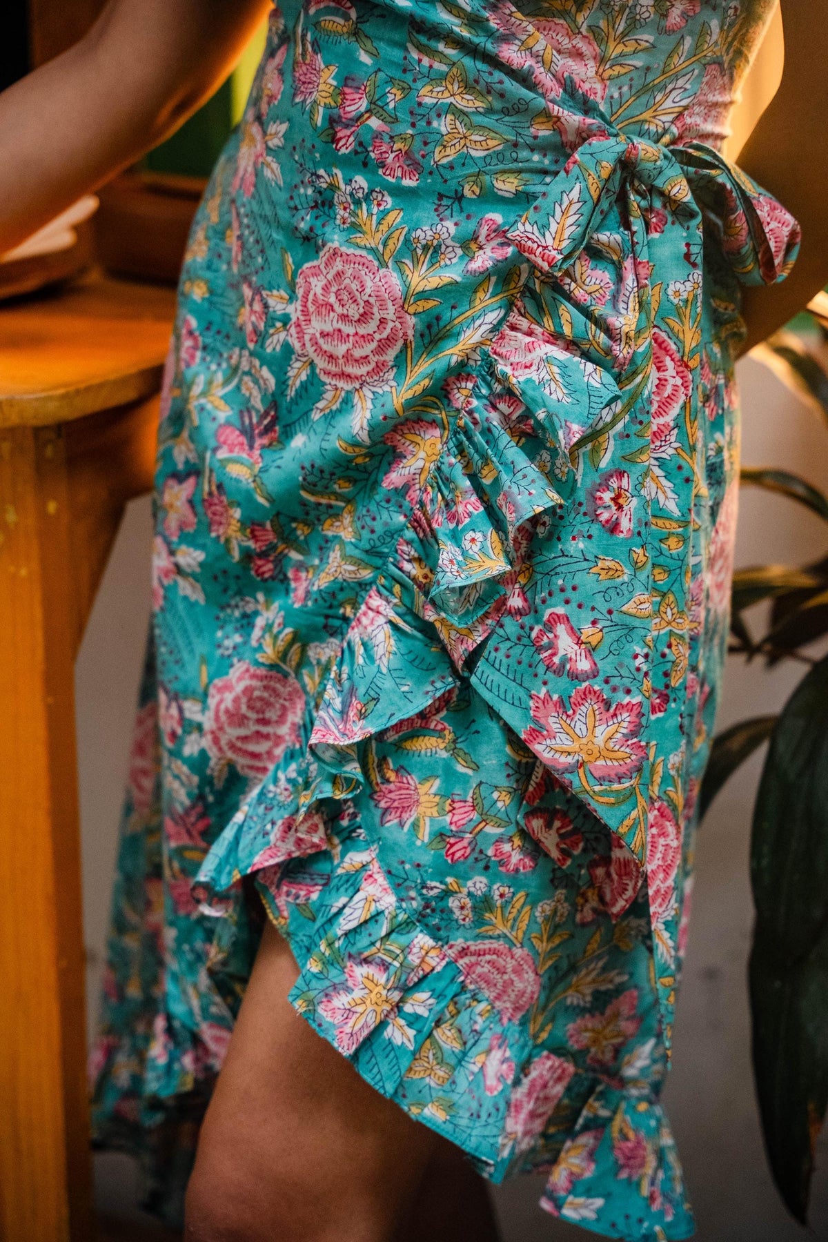 Calla Floral Cotton Wrap Maxi Dress — view 2