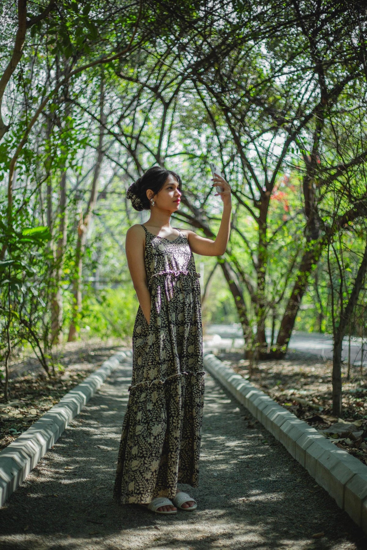 Hattie Floral Cotton Maxi Dress — view 2