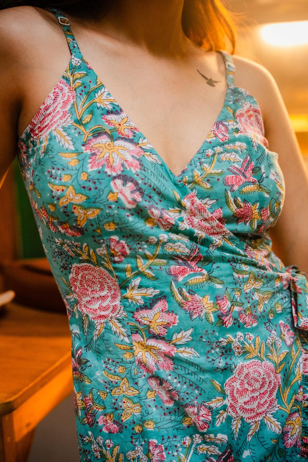 Calla Floral Cotton Wrap Maxi Dress — Hippie Chick