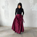 Lila Burgundy Wool Wrap Maxi Skirt — Hippie Chick