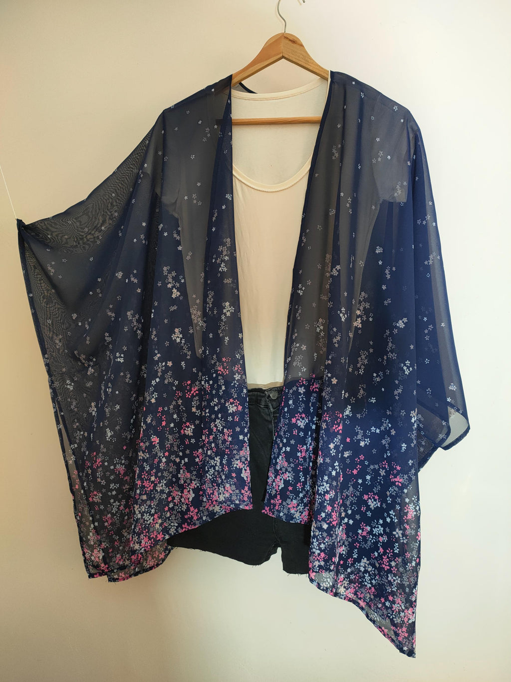 Una Floral Chiffon Kimono — view 6