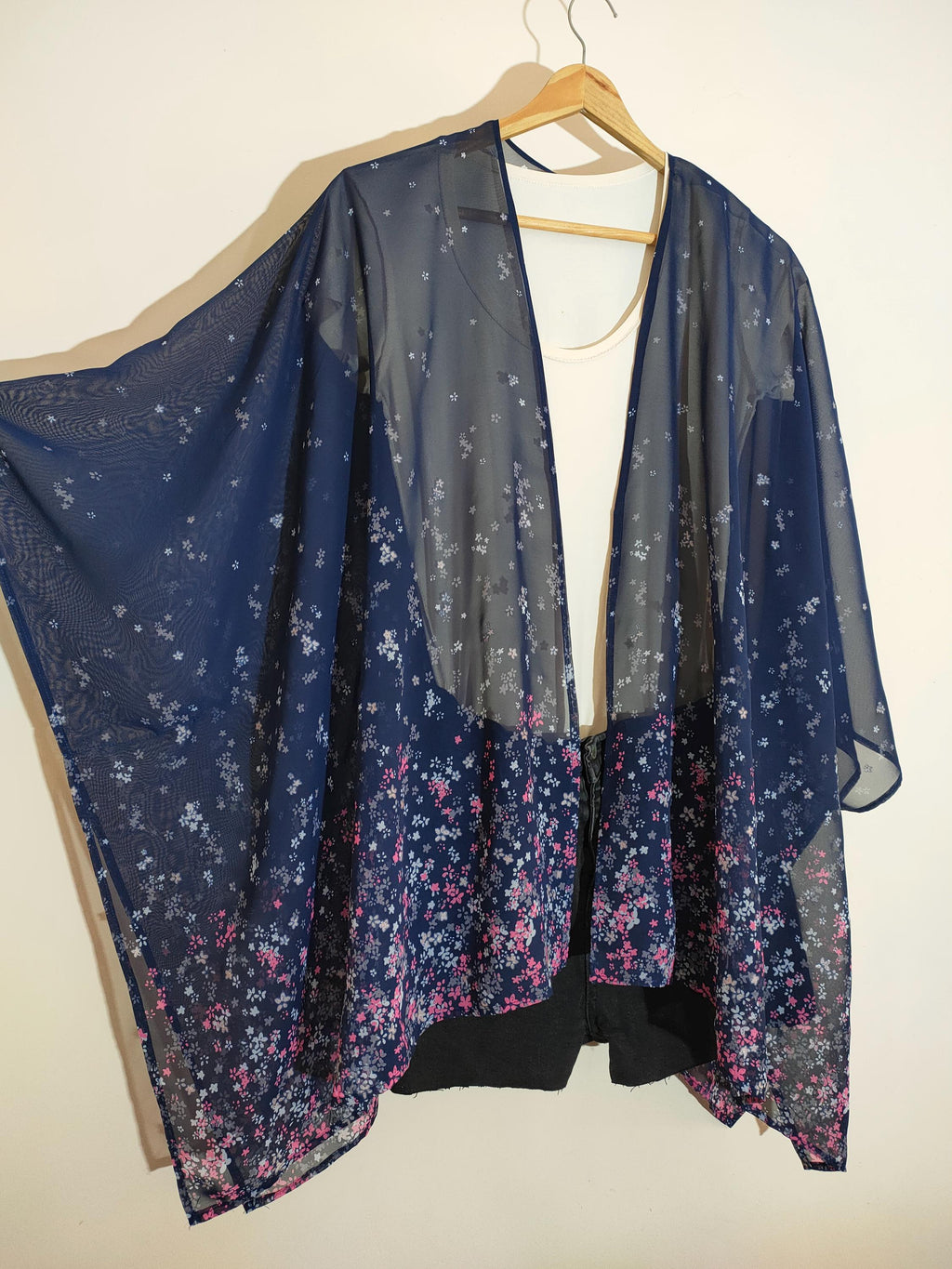 Una Floral Chiffon Kimono — view 4