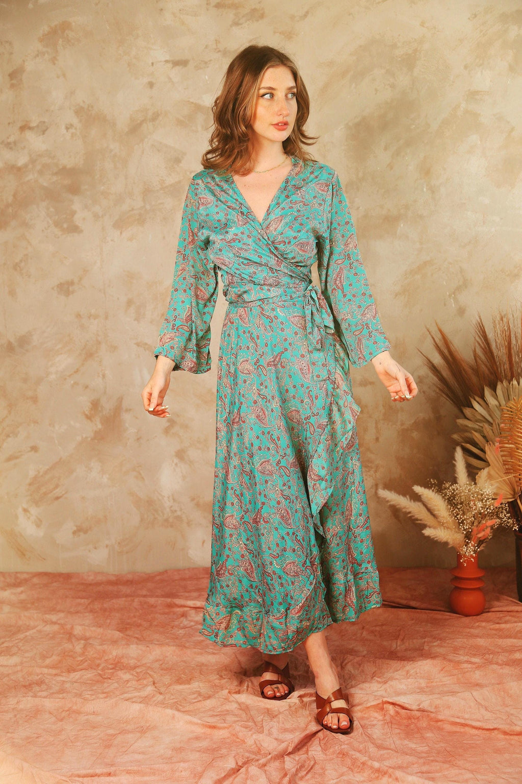 Valen Floral Wrap Midi Dress — view 4
